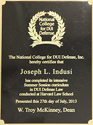 Certificate | Nation College for DUI Defense, Inc.